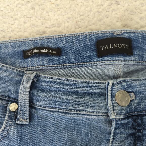 Talbots Slim Ankle Jeans Monterey Wash Stretch Women's Size 12 Petite Denim - Picture 7 of 8